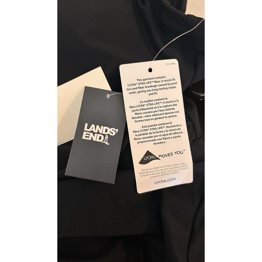 Lands' End Women's Tummy Control Surplice Wrap Swim Dress One Piece Swimsuit 12 - Picture 10 of 10